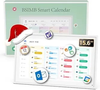 BSIMB 15.6 Inch Digital Calendar - Chore Chart, Meal Planner, Rewards System, Photo Display, Smart Electronic Calendar Touchscreen Interactive Hearth Display for Family Schedules, Seamless Scheduling White