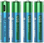 4X HUAHUI Micro USB Rechargeable Lithium 400mah AAA Battery 1.5V 1000+ Cycle