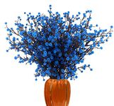 ETERNITY.YJ Artificial Flowers, 4 PCS Babys Breath Artificial Flowers Bulk Artificial Gypsophila Bouquets Real Touch Fake Flowers for Wedding Home Party Office Table Centerpiece Decor (Blue)