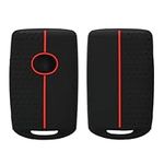 kwmobile Car Key Cover Compatible with Mazda 3-Button CX30 CX50 CX60 CX90 MX-30 Key Cover - Silicone Protective Car Key Fob Case - Black/Red