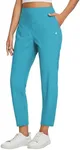 baleaf Womens Travel Pants Lightweight Petite Joggers with Zipper Pockets Golf Pants Stretch Ankle Work Business Casual Glacier Blue XXL