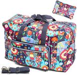 Travel Duffel Bag Foldable Floral Large Travel Bag Weekend Bag Checked Bag Luggage Tote (A cute flower)