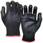 WOLF Polyurethane Palm Coated Nylon Shell Work Gloves, Construction, Mechanic, Warehouse, Yard Work, Gardening