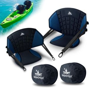 Islafeliz Upgraded Kayak Seat with Back Support & Enhanced Side Support, 2-Pack Universal Folding Paddle Board Seat for Inflatable Kayak, Canoe, SUP, Fishing Boat