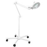 Sanqiao 5X Magnifying Vertical Lamp Floor Stand LED Lamp Stand Magnifier Lamp Adjustable Beauty Light Beauty Salon Tattoo Nail Skin White