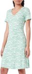 TOM TAILOR Women's Jersey Dress with Pattern, 31574 - Green Small Wavy Design, 4 AU