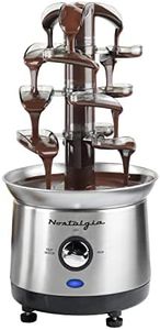 Nostalgia 4 Tier Electric Chocolate Fondue Fountain Machine for Parties - Melts Cheese, Queso, Candy, and Liqueur - Dip Strawberries, Apple Wedges, Vegetables, and More - 32-Ounce - Stainless Steel