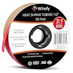 Wirefy 1/2" Heat Shrink Tubing - 3:1 Ratio - Adhesive Lined - Marine Grade Heat Shrink - Red - 50 Feet Roll