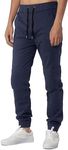 ITALYMORN Mens Pants Elastic Waist Khaki Joggers with Pockets 2XL Navy Blue
