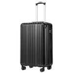 COOLIFE Hard Shell Suitcase Rolling Suitcase Travel Suitcase Luggage Carry on Luggage PC+ABS Material Lightweight with TSA Lock and 4 Wheels (Black, S(55cm))