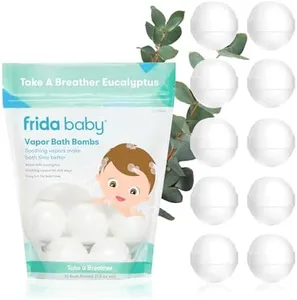 Frida Baby Natural Vapor Bath Bombs for Toddlers & Kids, Eucalyptus Essential Oil Bath Bombs for Aromatherapy, 10 Count