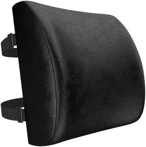 FORTEM Lumbar Support Cushion, Back Support Cushions for Office Chair, Back Support Pillow Memory Foam, Lumber Supports Back Rest for Office Chair, Adjustable Straps, Washable Cover