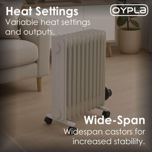 Oypla 2500W Oil Filled Radiator – Portable Electric Heater