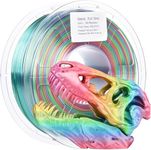 FiLAMONT PLA Silk Filament 1.75mm, 3D Printer Filament, Shiny Silk 1.75 PLA Filament, 1kg(2.2Lbs)/Spool (Silk Rainbow)