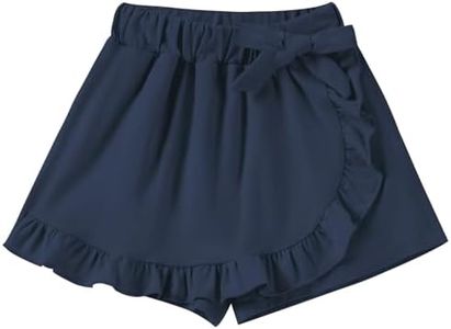 Dalukit Toddler Baby Girls Skorts Skirt Little Girls Ruffle Flying Skirts Front Hem Solid Casual Stretch Skort for Baby Girls