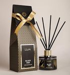 Llum Glass Black Oud Reed Diffuser Set | Premium Room Freshener For Living Room, Washroom, Bedroom, Office | Organic, Toxin Free Home Fragrance, Aromatherapy | Luxurious Scents | Elegant Gift | 100Ml