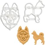 Set of 2 Husky Cookie Cutters (Designs: Face and Body), 2 Pieces - Bakerlogy