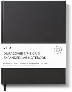 Vela Sciences N7-B Expanded DuraCover Lab Notebook, 9.25 x 11.75 in (23.5 x 30 cm), 144 Pages, Gray Saturated Weave, Permanent Bound, 70lb Heavyweight Paper (1-Pack, Grid)