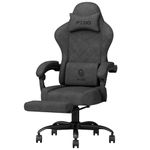 Meesus Gaming Chair, Gaming Chair for Adults, Computer Chairs with Footrest, Lumbar Support, Fabric Gamer Chair, High Back PC Chair Ergonomic Office Chairs, Recliner, 350LBS, Teens, Black