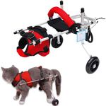 Cat Wheelchair for Back Legs, Adjustable Pet Wheelchair, Removable Harness Design, Lightweight 2 Wheels Cat Wheelchair for Rehabilitation Training Disabled Hind Legs Walking,M