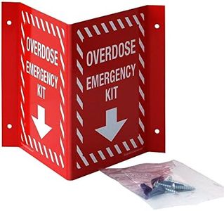 Overdose Emergency Kit Location Sign - High Visibility '3D' 'Overdose Emergency Kit' Sign with Arrow - Red & White, Mountable - Ideal for Workplaces & Public Spaces