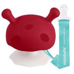 Baby Teething Toys for 3 Months+ Sucking Needs with Clip to Attach on Cloth. Mombella Baby Teethers for Infants, Soft Silicone BPA Free Chew Toy for Babies, Baby Show Gifts for Newborn, Red