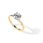 PAVOI 14K Yellow Gold Plated Cubic Zirconia Engagement Ring For Women Size 7 | Wedding Ring For Women | Womens Engagement Ring