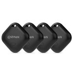 CHZHVAN Key Finder, Wallet Tracker Works with Apple Find My (iOS only), Replaceable Battery, Water-Resistant, Bluetooth Item Finder for Bags, Luggage, Pets & Backpack (Black, 4 Pack)