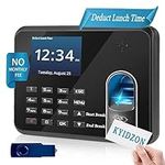 KYIDZON Clocking in Machine, Auto Calculate Overtime and Work Hour/Deduct Lunch Time, Fingerprint Biometric Employee Time Attandence Machine for Small Business NO Monthly Fee