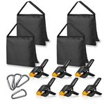 EMART 4 Packs of Heavy Duty Sandbag and 6 Packs of 4.5 inch Heavy Duty Spring Clamps, Props for Photography Photo Video Studio to Fix Backdrop Stand Kit