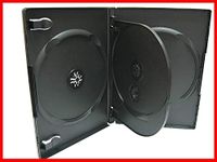 2 MegaDisc 14mm CD DVD Storage Case 4 Discs Black with Tray Quad Holder Box 2 Pack Premium Quality