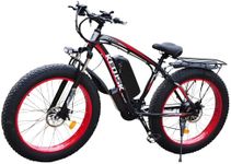 KEQJSK Electric Bike 26" x 4.0 Fat Tire,1000W Electric Bikes for Adults, New Ebike 48V.13Ah Removable Waterproof Battery, 3th Generation Top Speed to 50km/h,UL and GCC Certified.(Standard, Red)