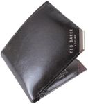 Ted Baker Kornerr Metal Corner Bifold Coin Mens Black Wallet 267037 Black