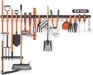 HORUSDY 64 inch Garden Tool Storage | Garden Tool Rack | Wall Mount Tool Organizer | Hangers for Mop and Broom Holder Shovel, Rake, Broom Etc.