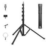 TARION Studio Light Stand 190cm Portable Photographic Lighting Tripod Stand Foldable Photo Stand Boom Aluminum Professional Lighting Stand for Photography Reflector Umbrella Softbox (FLS-20)