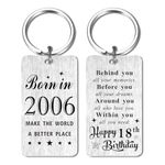 Gezxin Happy 18th Birthday Gifts for Girls Boys- Sweet 18 Year Yr Old Birthday Keychain Gift Ideas for Women Men Teen Girl Boy Teenage- Unique 2006 Eighteenth Bday Presents for Male Female Her Him