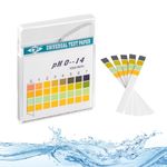 ECENCE pH test strips 100 pcs., litmus test paper, measuring range 0-14, universal indicator paper, acidity test for aquariums, drinking water