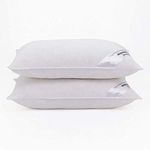 Adam Home Duck Feather Pillows 2 Pack Hotel Quality (Standard Size) - Luxury Down Pillows Extra Soft Filling Filled in 100% Cotton Cover (White, 48 * 74)