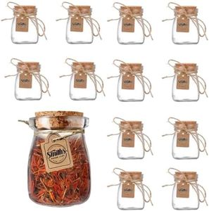 Smiths Mason Jars Lot de 12 flacons en verre, miniature vide - 100 ml, mini pot en verre de 7 cm x 5 cm - Idéal pour le stockage des aliments, les cadeaux, les projets de bricolage