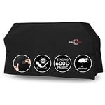 GrillTough Heavy Duty Griddle Cover for Outdoor Griddle, Fits 28 Inch Griddle – Waterproof, Weather Resistant, UV & Fade Resistant with Fastening Straps – Flat Grill Cover, Black