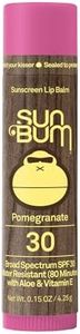 Sun Bum SPF 30 Sunscreen Pomegranate Lip Balm - Moisturizing Aloe Vera and Vitamin E - Vegan and Cruelty Free - Broad Spectrum UVA/UVB Lip Protection - 0.15 oz Stick
