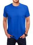 Love My Fashions Men's Round Neck Short Sleeves Plain T-Shirt Royal Blue