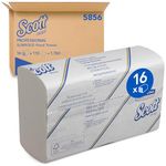 Scott folding towels 5856, paper towels with Airflex absorption technology, 1-ply, 16 packs x 110 sheets of paper, White, soft, comfortable, ultra-absorbent and tear-resistant, 29.5 x 19 centimetre