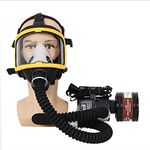 Electric Constant Flow Supplied Air Fed System Chemical Mask Gas Mask Dustproof Respirator Paint Pesticide Spray Silicone Full Face Filters for Laboratory Welding,Set 1