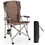 TANGZON 180kg Outdoor Camping Hunting Chair, Folding Padded Blind Chair with All-Terrain Duck Feet, Outdoor Portable Hunting Seat Camping Chair for Adults