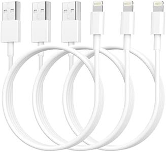 [Apple MFi Certified] iPhone Charger 6 ft 3 Pack, Lightning to USB Cable 6 Foot, Long Fast iPhone Charging Cables Cord for iPhone 14/13 Pro Max/12 Mini/11/XR/Xs/X/8/7/6/iPad Pro/Air/Mini-6 Feet White