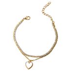 Yellow Chimes Bracelet for Women and Girls Golden Charm Bracelets for Women and Girls | Gold Plated Heart Charm Chain Bracelet | Birthday Gifts For Women Valentine Gift for Girls