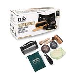 M&B Pro Shine Deluxe Care Kit for Leather Shoes | Contains Black & Brown Shoe Polish, Polishing Cloth, Horsehair Shine Brush, 2 Horsehair Dauber Brushes, Shoehorn, Travel Case, Shoe Bag (22227)