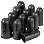 Finger Protectors,12pcs Silicone Finger Protector,Rubber Finger Tips,Rubber Finger Thimbles,Finger Tip Protectorsz for Hot Glue Gun/Hot Honey/Hand Sewing/Cutting/Sorting Task-3 Sizes(Black)