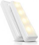 Brilliant Evolution Wireless LED Stick On Light 2 Pack, Under Cabinet Lights Battery Operated, Under The Counter Lights for Kitchen, Under Counter Lights, Closet Lights, Tap Lights
